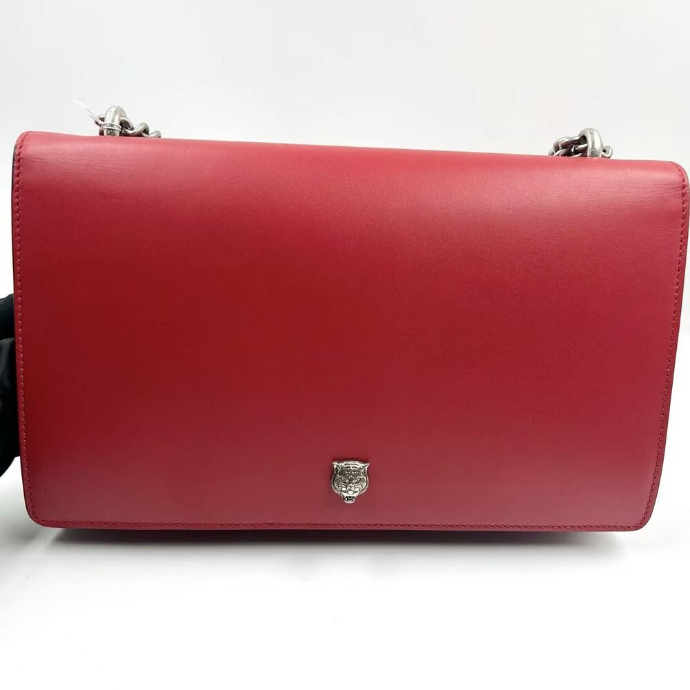 Hj Gucci Red Xl Leather Wallet On Chain #236158G12B - Picture 2 of 11